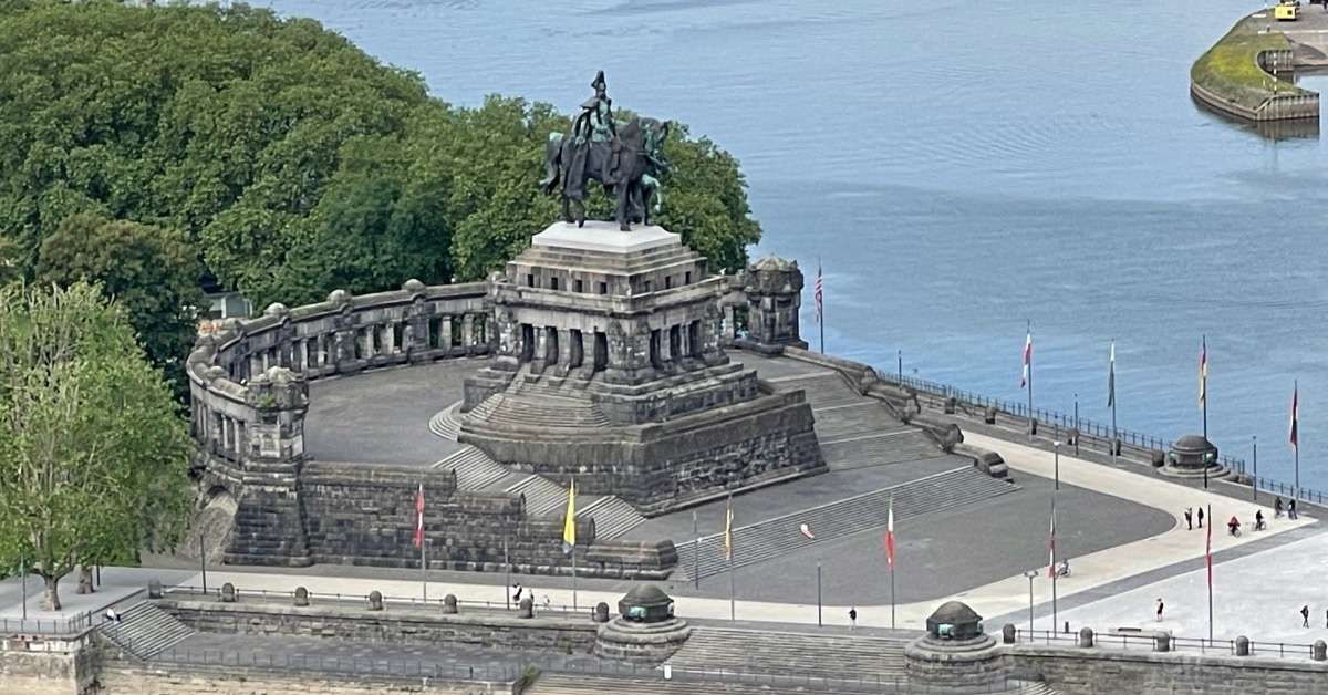 War Statue of General on Horse in Koblenz.